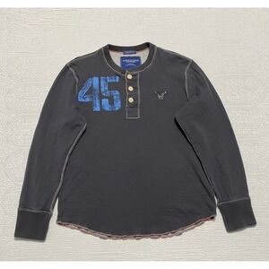 American Eagle Outfitters Mens‎ Long Sleeve Henley Shirt Vintage Fit 45 L